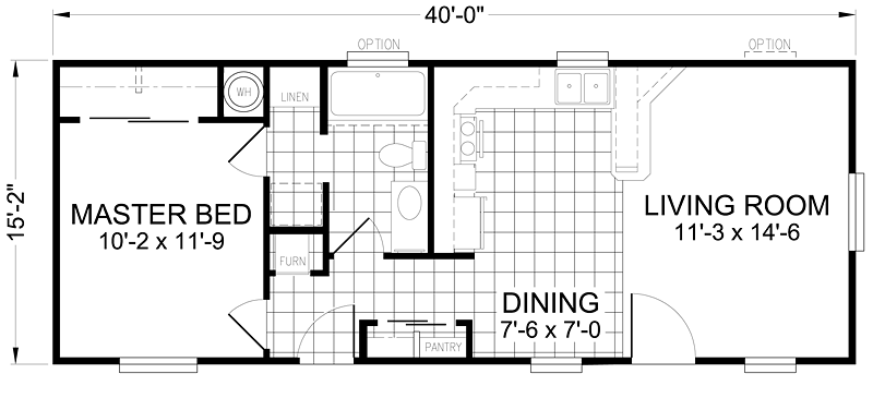 Haus Garten Heimwerker PDF Floor Plan 16x40 House Model 1B 1 193 Sq 